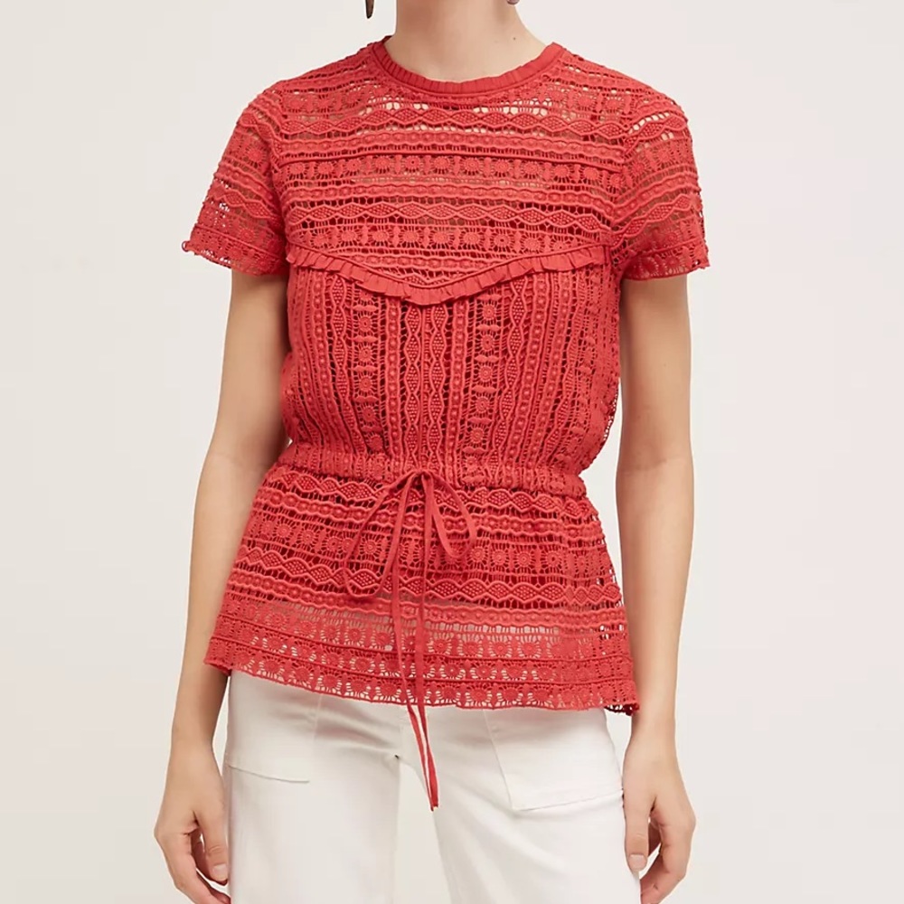 Anthropologie Carolina K Berenice Linen Blouse Top Size M Boho